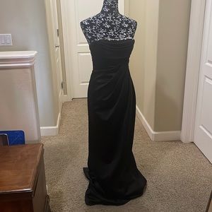 Long black formal dress with rhinestones